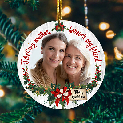 Alternative view of Custom Photo First Mother Forever Friends - Family Circle Ornament Christmas Keepsake