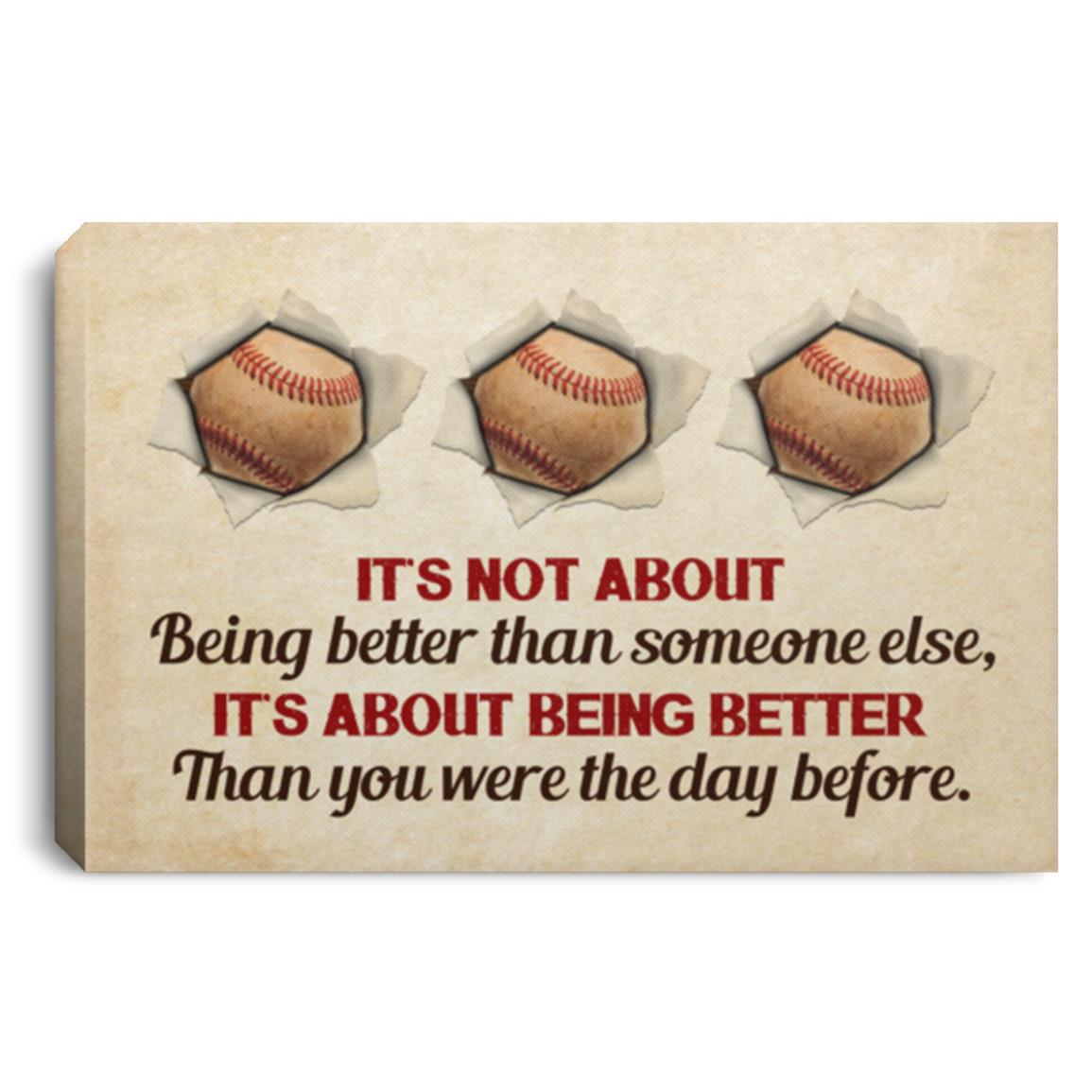It’s Not About Being Better Than Someone, White, 0.75'' Framed Canvas It’s Not About Being Better Than Someone, White, 0.75'' Framed Canvas