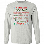 The 12 Days Of Corona Hoodie, Ash, Long Sleeve