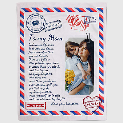 Alternative view of Personalized Photo To My Mom Whenever Life Tries To Knock You Down I Am Always With You From Daughter Fleece Blanket