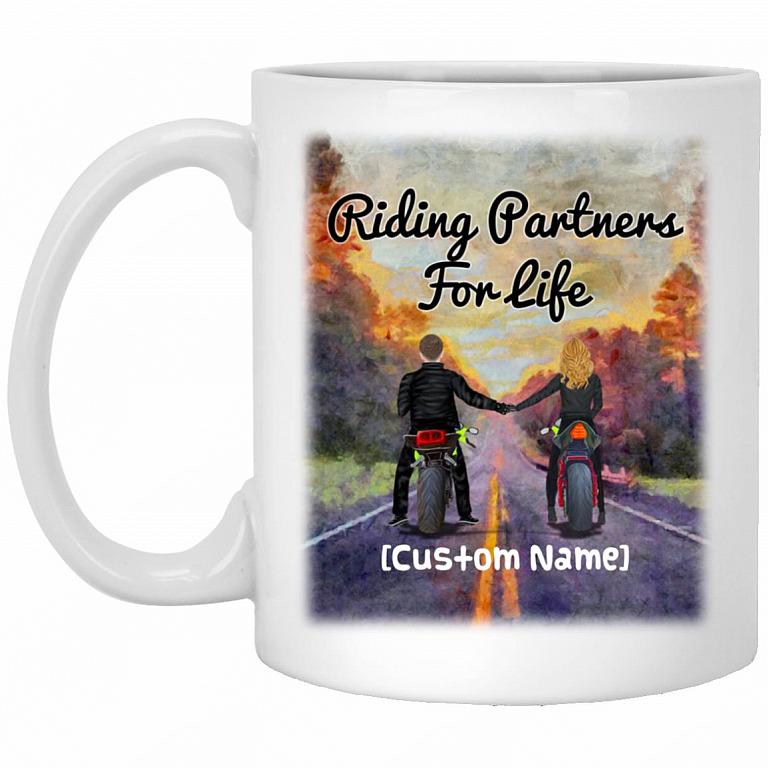 Personalized Riding Partners, White, 11 oz. White Mug
