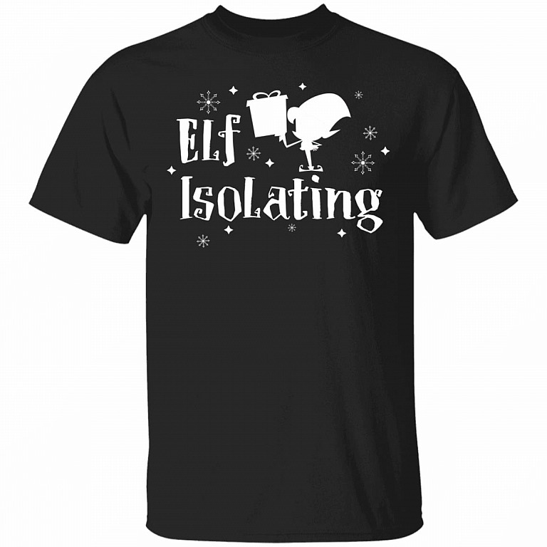 Elf Isolating T-Shirt – Funny Elf Shirt, Black, Unisex T-Shirt