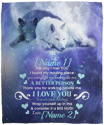 Personalized to My Wife the Day, White, Cozy Plush Fleece Blanket - 50x60