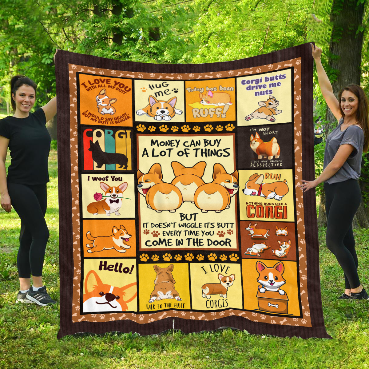 Money Can Buy A Lot Of Things But It Doen't Wiggle It's Butt Blanket Mockup 1