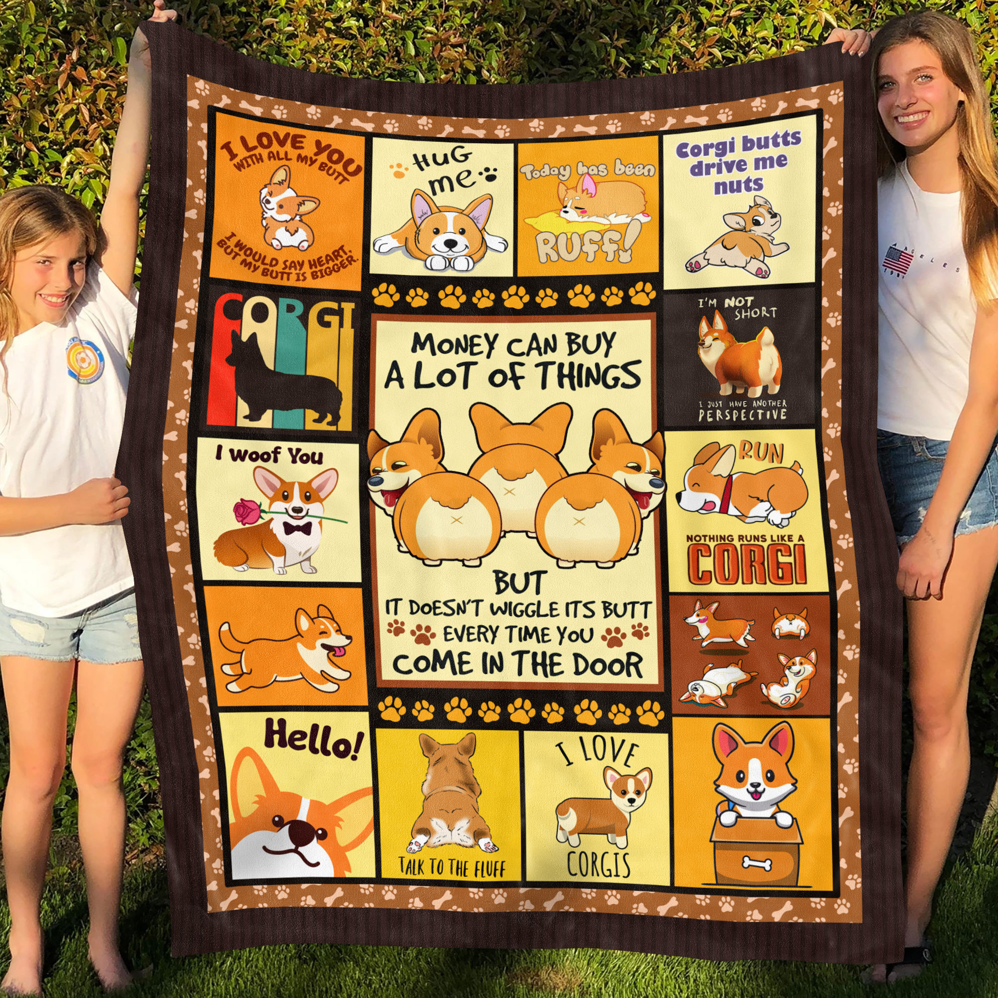 Money Can Buy A Lot Of Things But It Doen't Wiggle It's Butt Blanket Mockup 2