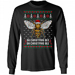 Oh Christmas Bee Light Ugly Christmas, Black, Long Sleeve