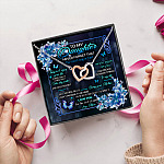 3Th. Most Important Thing.messagecard Interlocking Hearts Necklace 5