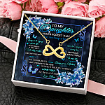 To My Daughter Never Forget That The Most Important Is To Enjoy Your Life Infinity Heart Pendant Necklace