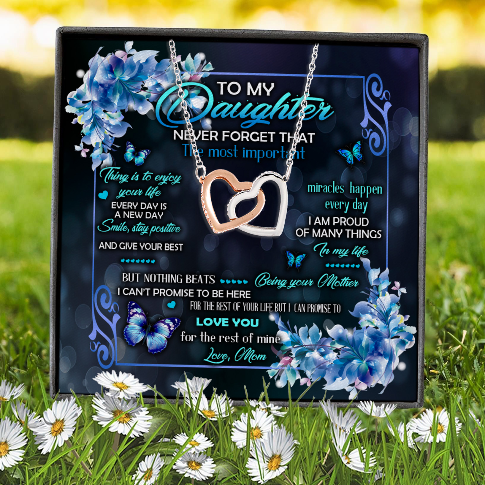 3Th. Most Important Thing.messagecard Interlocking Hearts Necklace 7