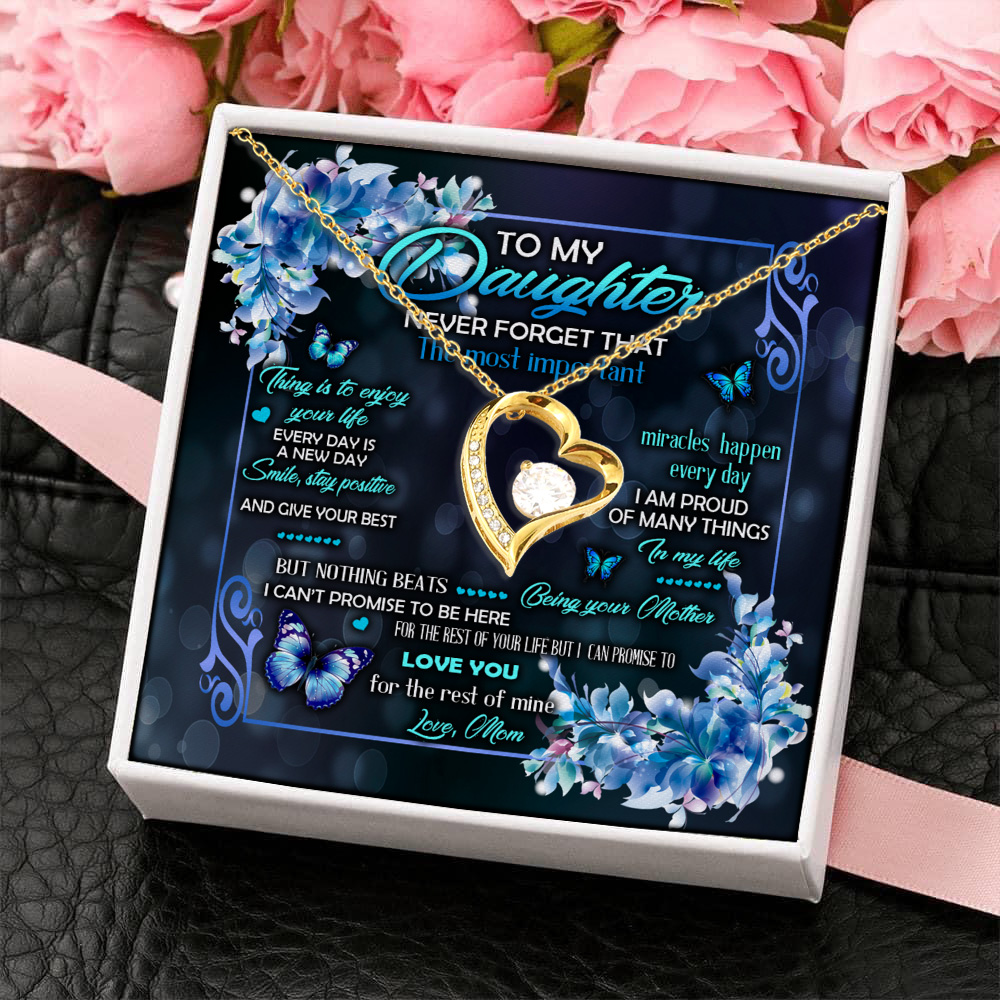 3Th. Most Important Thing.messagecard Forever Love Necklace (Gold) 4