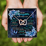 3Th. Most Important Thing.messagecard Interlocking Hearts Necklace