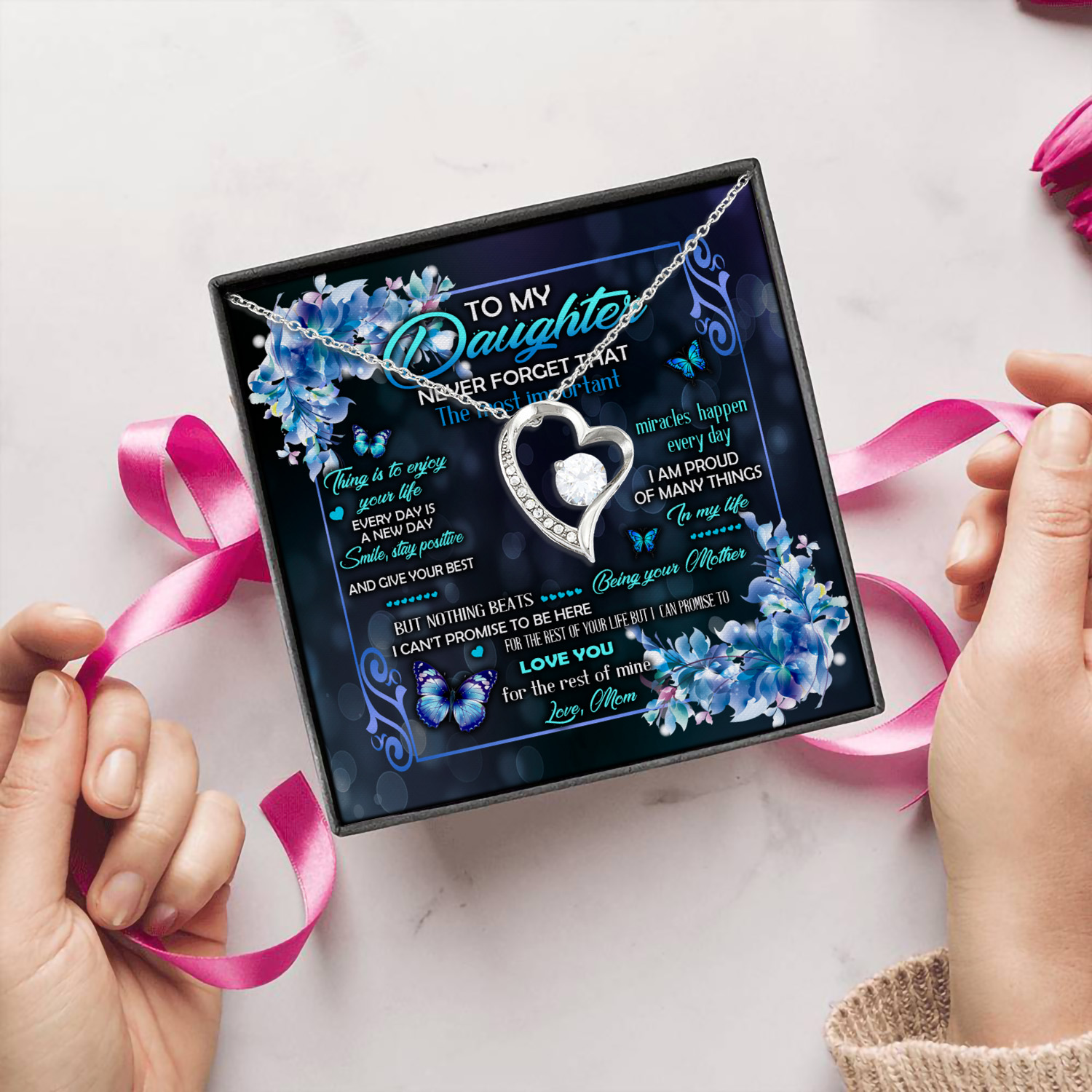 3Th. Most Important Thing.messagecard Forever Love Necklace (Silver) 5