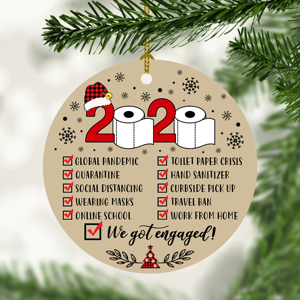 9vt. we got engaged quarantine ornament mockup