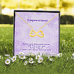 Empowerment Behind Each Determined Woman Is Her Tribe Feminist Infinity Heart Pendant Necklace