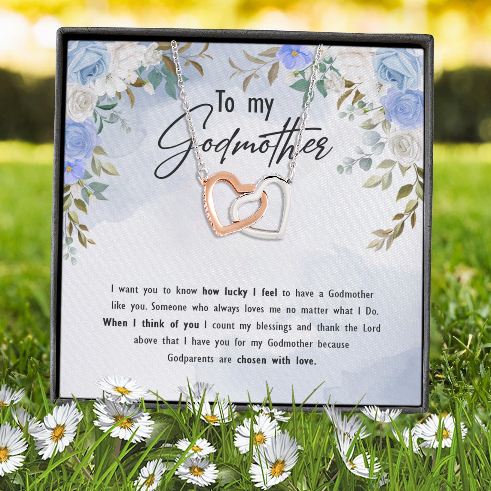 5VT. To My Godmother I Want You Interlocking Hearts Necklace 7