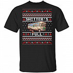 Shitter's Full Ugly Christmas Sweater Shirt, Black, Unisex T-Shirt