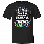 Earth is Not Flat Vaccines Work, Black, Unisex T-Shirt