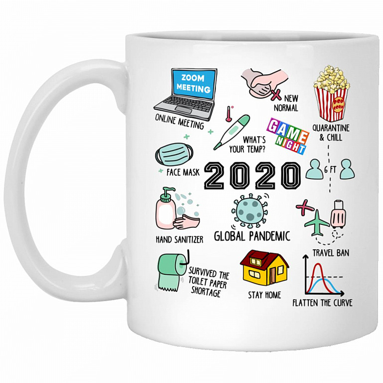 2020 Pandemic Ceramic Coffee Mug, White, 11 oz. White Mug
