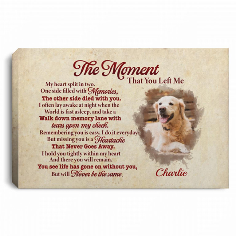 Personalized Photo The Moment Poster, White, 0.75'' Framed Canvas