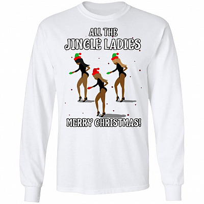 Jingle Ladies Hoodie, White, Long Sleeve