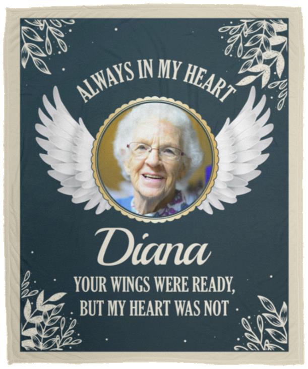 Personalized Custom Photo Wings Blanket, White, Cozy Plush Fleece Blanket - 50x60