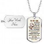 To My Son More Than Anything In This World I Want You To Know How Much I Love You From Dad Dog Tag Pendant Necklace - Dog Tag (Silver)