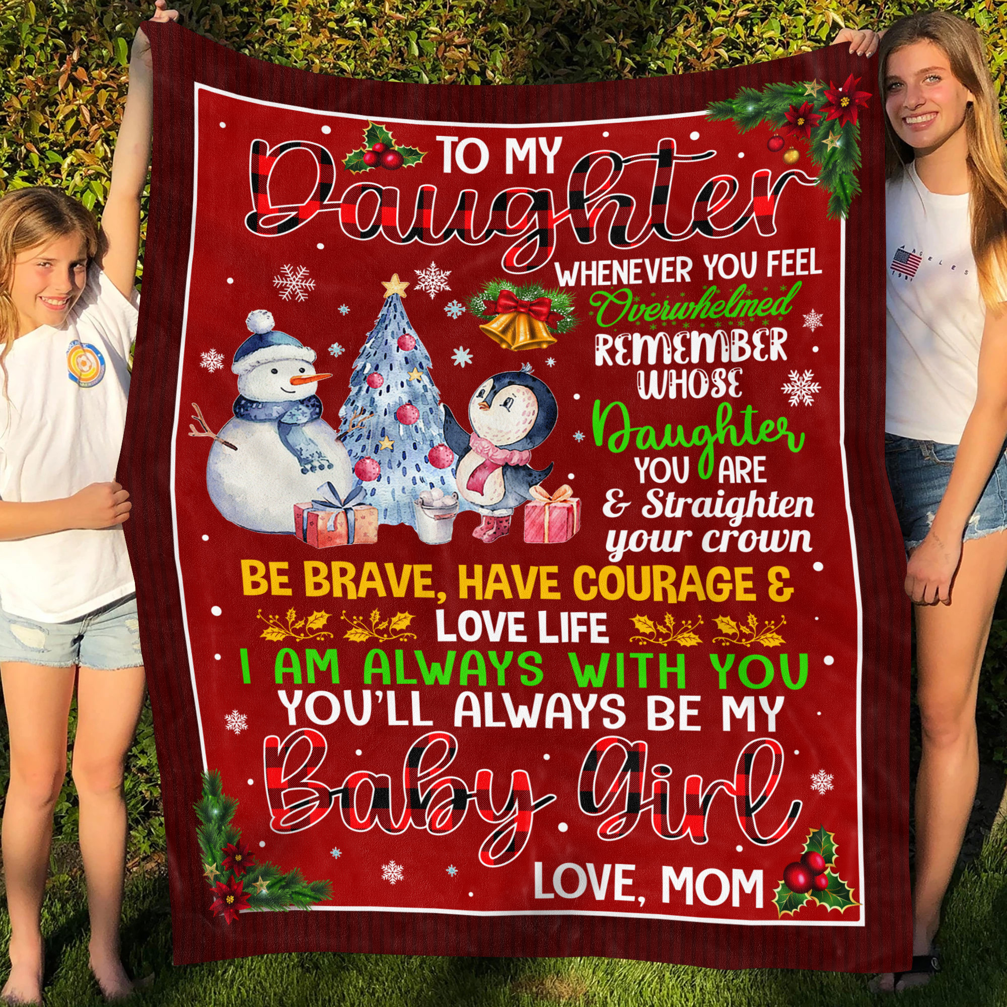 To My Daughter Whenever You Feel Overwhelmed Blanket Mockup 2