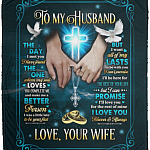 To My Husband The Day I Met You, White, Cozy Plush Fleece Blanket - 50x60
