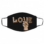 Peace Love - Racial Justice, Black, Cloth Face Cover – Medium/Large