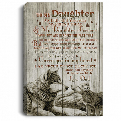To My Daughter My Little Girl Yesterday, White, 0.75'' Framed Canvas