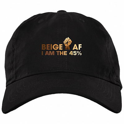 Beige I Am the 45 - Racial Justice, Black, Brushed Twill Dad Cap