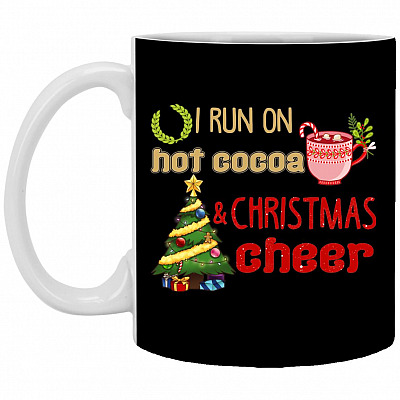 Cocoa Mug, Black, 11 oz. White Mug