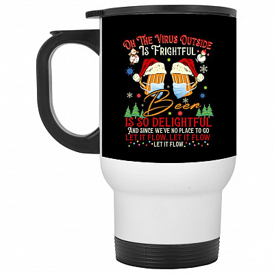 14 oz. White Travel Mug