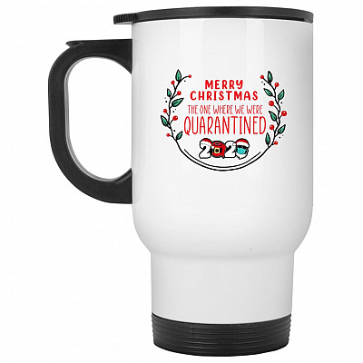 14 oz. White Travel Mug