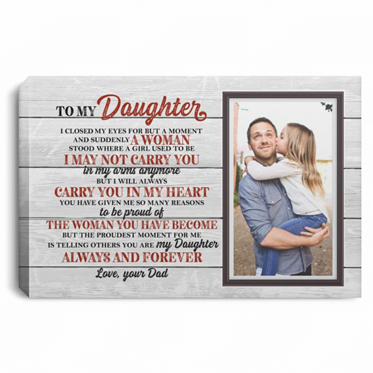 Personalized Photo To My, White, 0.75'' Framed Canvas