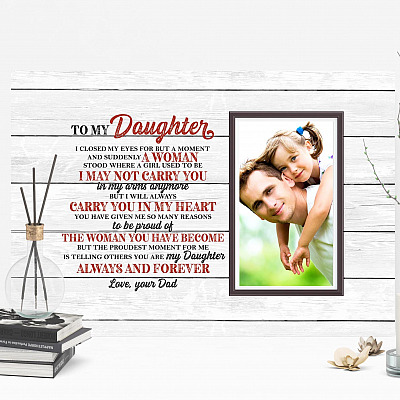 Alternative view of Personalized Photo To My Daughter I Closed My Eyes For But A Moment Framed Canvas - Unframed Poster