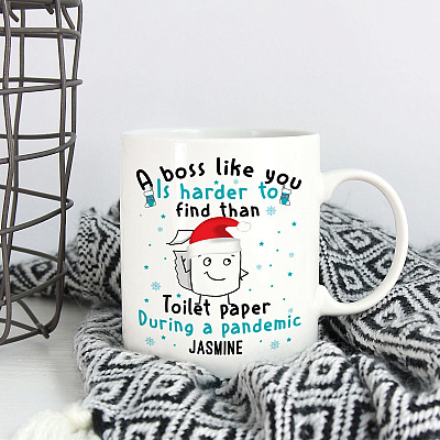 Alternative view of Personalized a Boss Like You Is Harder Find Than Toilet Paper Pandemic Boss Gift Ceramic Coffee Mug - Water Bottle
