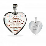To My Mommy I May Just Be A Bump But I Love You More Than You Ever Know Luxury Heart Pendant Necklace - Heart Luxury Necklace (Silver)
