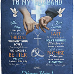 Personalized To My Husband Christian Blanket, White, Cozy Plush Fleece Blanket - 50x60