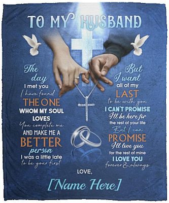 Personalized To My Husband Christian Blanket, White, Cozy Plush Fleece Blanket - 50x60
