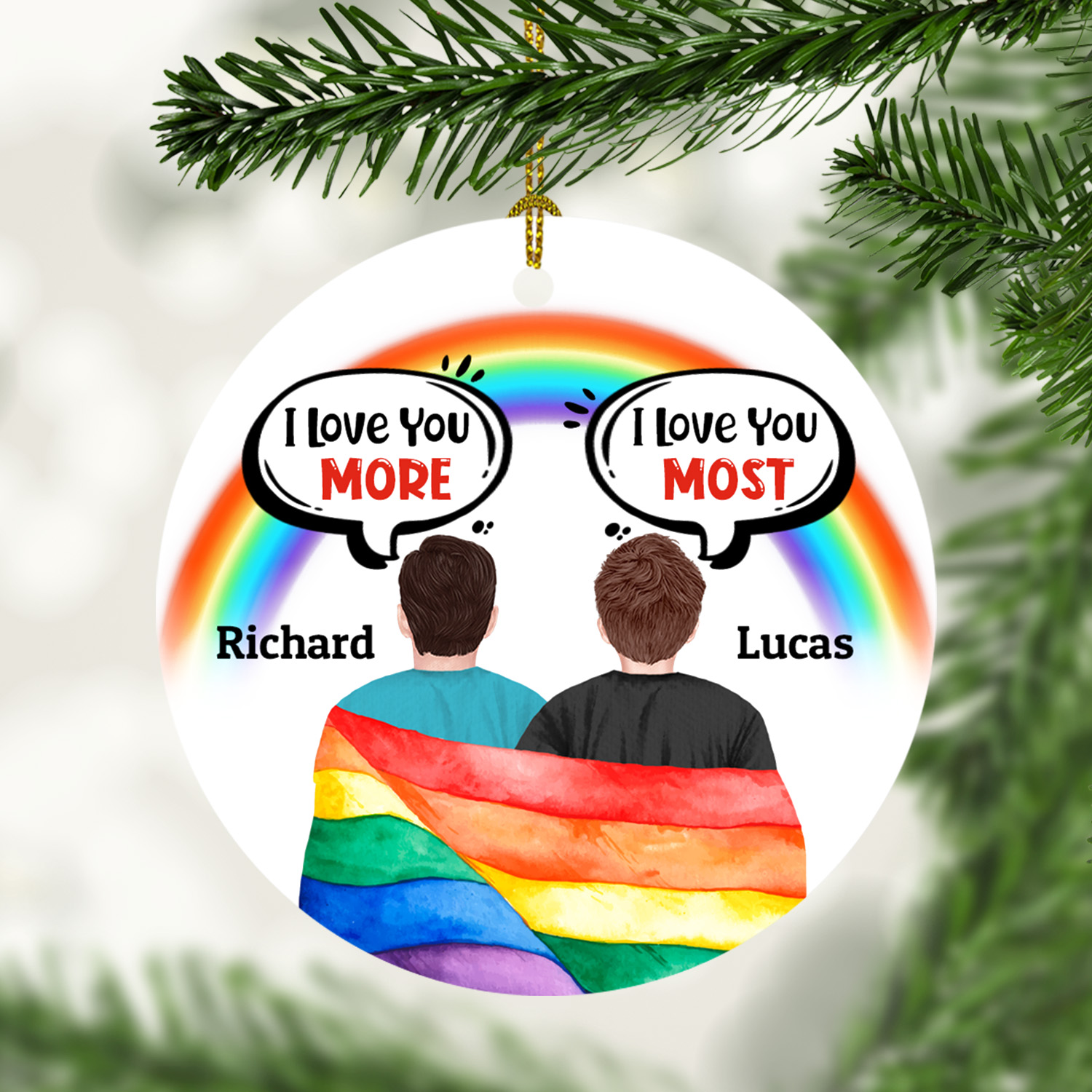 4VT. I Love You More LGBT ornament mk2- Patua One #000000