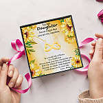 5Th. Be A Sunflower, LOVE MOM Infinity Heart Necklace (Gold) 5