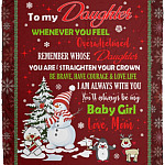 To My Daughter Whenever Blanket, White, Cozy Plush Fleece Blanket - 50x60