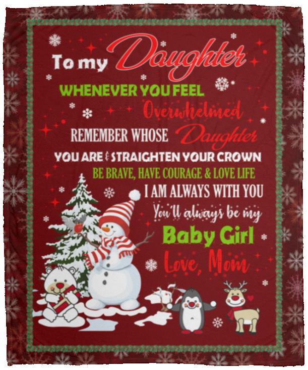 To My Daughter Whenever Blanket, White, Cozy Plush Fleece Blanket - 50x60
