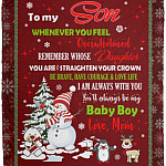To My Son Whenever You Feel, White, Cozy Plush Fleece Blanket - 50x60