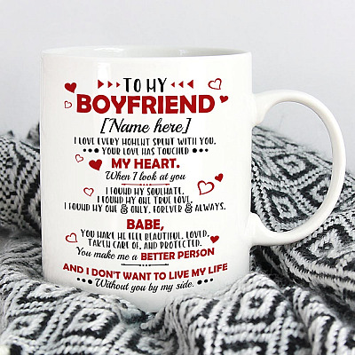Alternative view of Personalized To My Boyfriend I Love Every Moment Spent With You Ceramic Coffee Mug - Beer Stein - Water Bottle