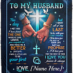 Personalized Wife to My Husband, White, Cozy Plush Fleece Blanket - 50x60