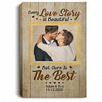 Personalized Photo Every Love Story Poster, White, 0.75'' Framed Canvas