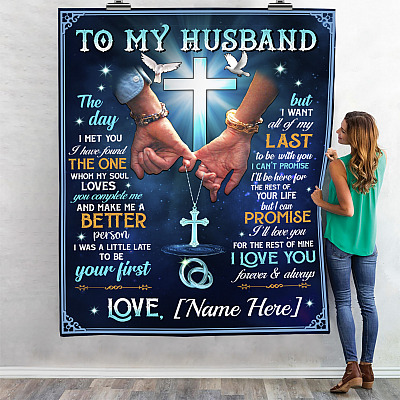Alternative view of Personalized Wife to My Husband the Day I Met You I Have Found the One Fleece Blanket - Mink Blanket