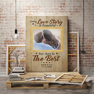 Alternative view of Personalized Photo Every Love Story Is Beautiful But Ours Is the Best Framed Canvas Prints - Unframed Poster